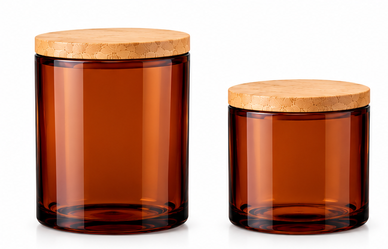 Wholesale Glass Candle Jars with Bamboo Lids