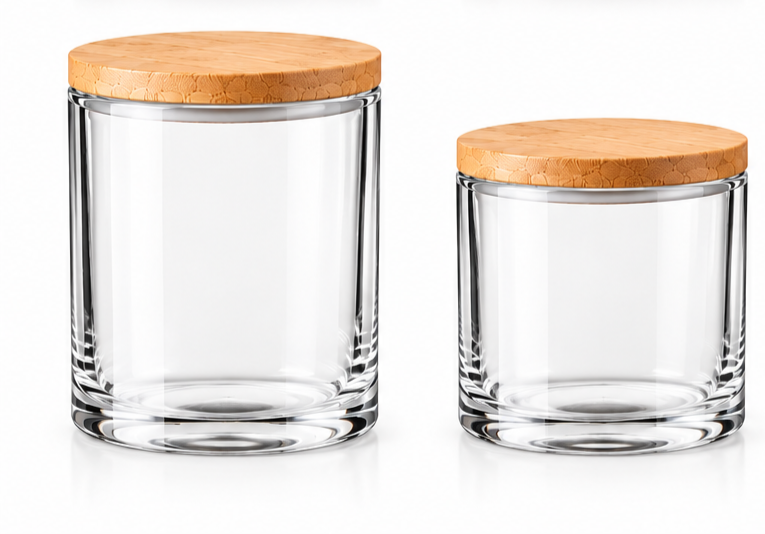 Wholesale Glass Candle Jars with Bamboo Lids