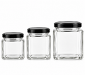 Wholesale Square Glass Jars with Black Lids
